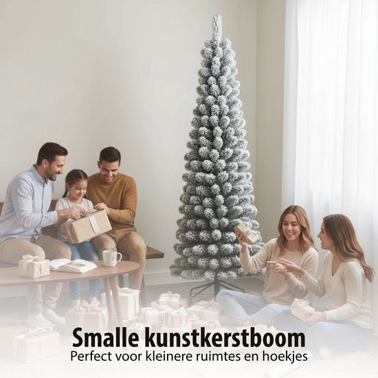 Black Box Trees Kunst Kerstboom - Kunstkerstboom H215 x Ø56 cm - met Sneeuw - Groen Frosted
