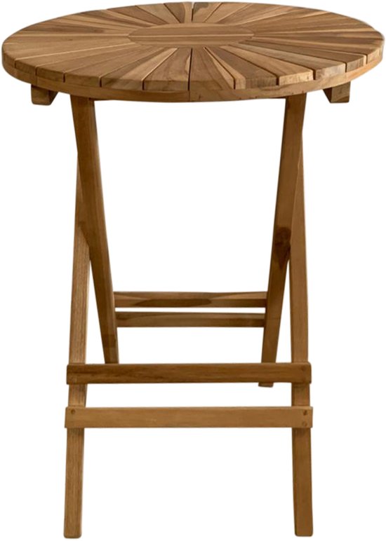 AXI Gia Teak Tuintafel Rond – 60 x 60 x 75 cm – Opklapbaar – Ronde Klaptafel – Houten Tuintafel - Bruin - Voor 2 Personen - Voor Tuin, Terras en Balkon