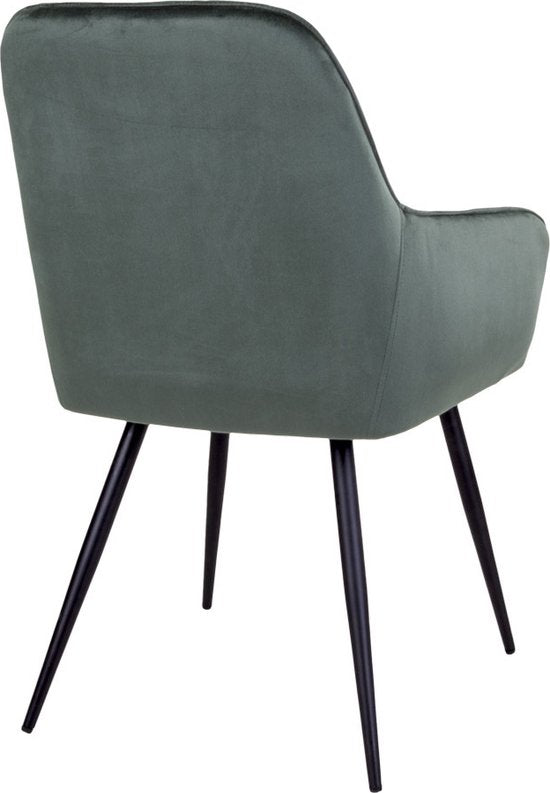 House Nordic Harbo Eetkamerstoel Velvet Groen - Set van 2