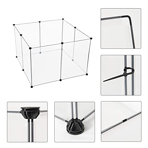 Eugad Looprooster voor Kleine Huisdieren - PP Plastic en Stalen Gaas - 102 x 70 cm - Zwart