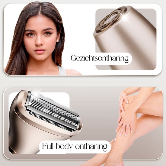2-in-1 Ladyshave Gezicht - Oksels - Benen - Bikinilijn - Sansbeauté® - Scheerapparaat Vrouw - Ontharingsapparaat Electrisch Ontharen - Gezichtsontharing Dames - Trimmer Vrouw - Ladyshaves Bikini - USB Oplaadbaar