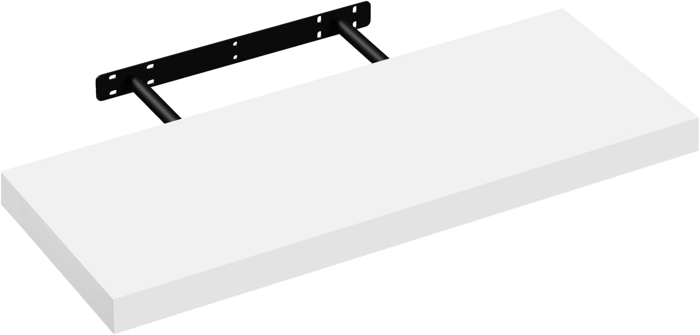 Esituro Zwevende Wandplank Wit 50 x 22,9 x 3,8 cm - Moderne MDF Wandplank - Floating Shelf voor Woonkamer, Slaapkamer, Keuken en Badkamer