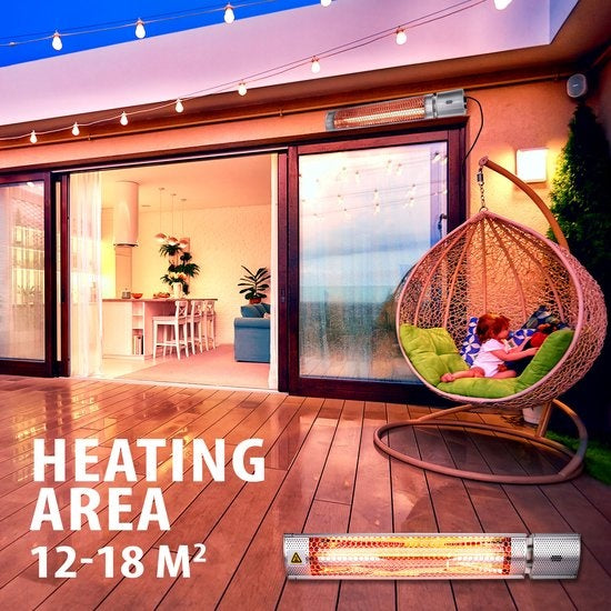 alpina Heater Terrasverwarmer - Elektrisch - Binnen en Buiten - Infrarood - Hangend - met Afstandsbediening - 2000W