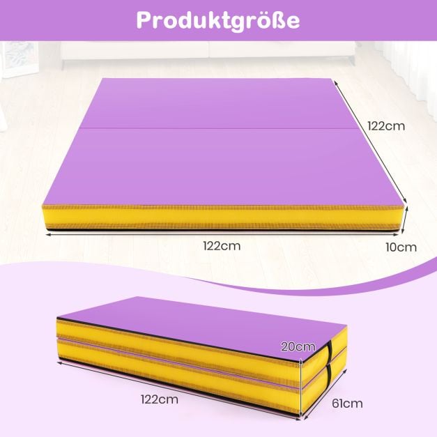Coast Opvouwbare Turnmat – 122 x 122 x 10 cm – EPE-schuim – Paars