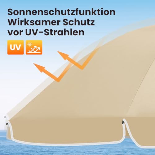 Woltu Parasol - UV-bestendig en waterdicht - Verstelbaar in hoogte en hoek - Ideaal voor balkon, terras en strand