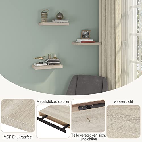Eugad Wandplank 0079QJ - Robuuste Zwevende Wandplank - Sonoma Eiken - 25 cm