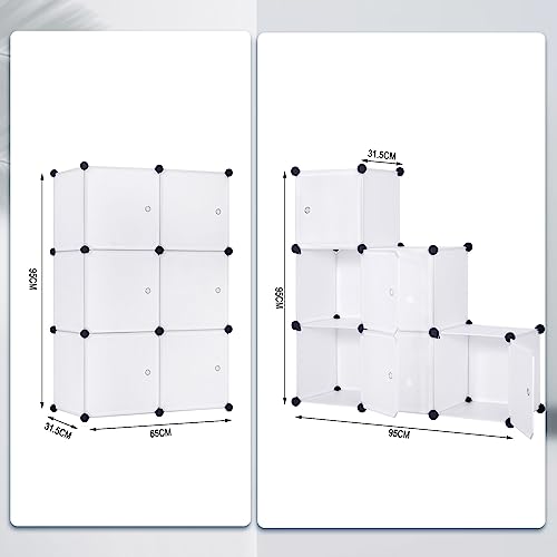 Woltu Modulaire Opbergkast met Deur - Wit - 96 x 30 x 96 cm - 6 Compartimenten