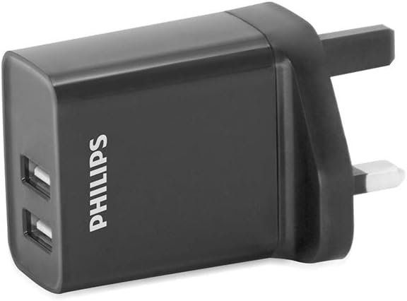 Philips DLP2610/05 USB Wandlader – 2 USB Poorten – 230V Oplader – Zwart