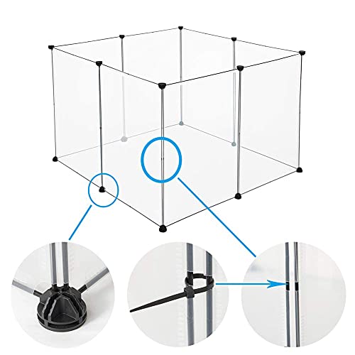 Eugad Looprooster voor Kleine Huisdieren - PP Plastic en Stalen Gaas - 102 x 70 cm - Zwart