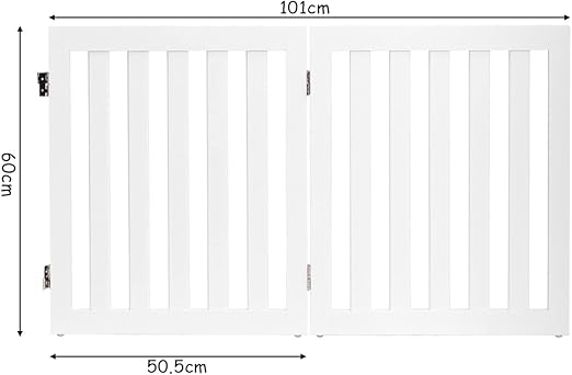 Coast Honden Afsluitrooster - 2 Opvouwbare Panelen - 50 x 1,5 x 60 cm - MDF - Wit