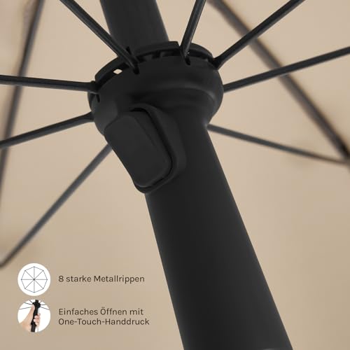 Woltu Parasol - UV-bestendig en waterdicht - Verstelbaar in hoogte en hoek - Ideaal voor balkon, terras en strand