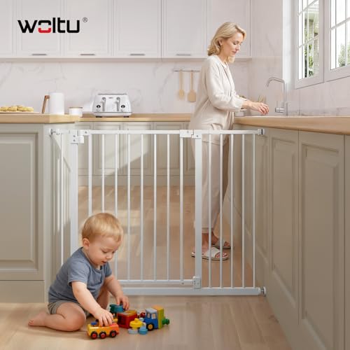 Woltu Veiligheidshekje voor Kinderen en Huisdieren Wit 75-107 cm