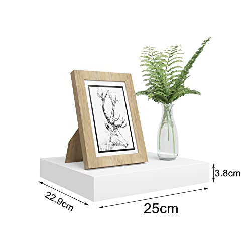 Woltu Wandplank Set - 3 Zwevende Planken - MDF Wit - 60x15x4 cm - Voor Woonkamer, Keuken, Slaapkamer en Badkamer