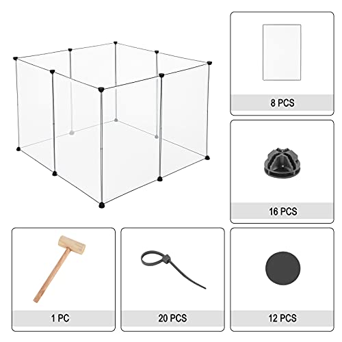 Eugad Looprooster voor Kleine Huisdieren - PP Plastic en Stalen Gaas - 102 x 70 cm - Zwart