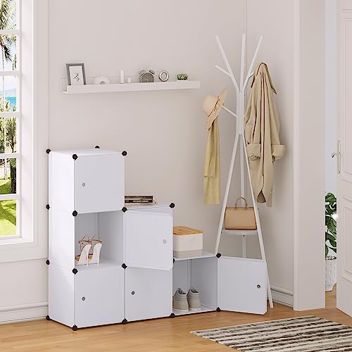 Woltu Modulaire Opbergkast met Deur - Wit - 96 x 30 x 96 cm - 6 Compartimenten