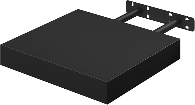 WOLTU RG9365sz - Zwevende wandplank - MDF - zwart - 25 x 23 x 3,8 cm - max 10 kg