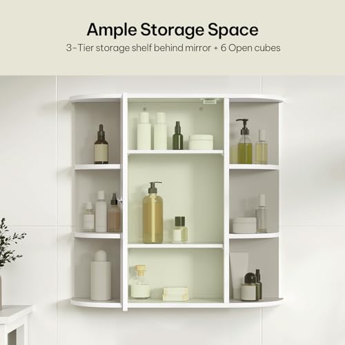 eSituro Badkamerkast met Spiegel Wit LHT 60 x 58 x 16 cm