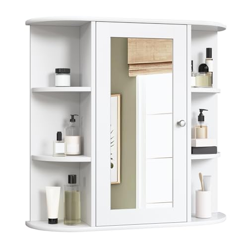 eSituro Badkamerkast met Spiegel Wit LHT 60 x 58 x 16 cm