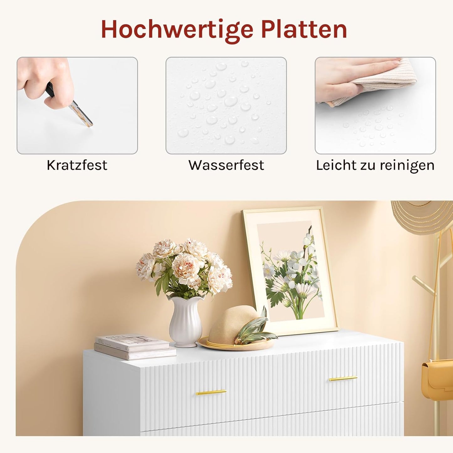 Woltu Tuin Tafel Rattan Look Zwart 50 x 50 x 45,5 cm