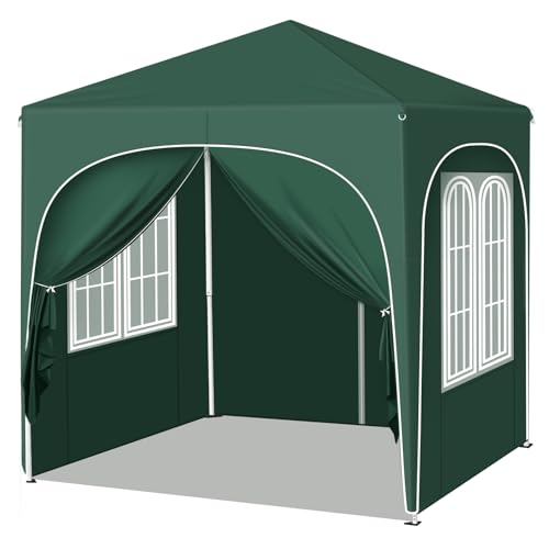 Woltu Vouwpaviljoen 2 x 2 m met 4 Afneembare Wanden Groen