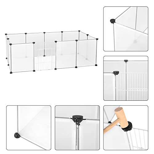 Eugad Speelren Voor Kleine Huisdieren Transparant - Metaal - 145x75x46 cm - 12 Panelen 35x45 cm