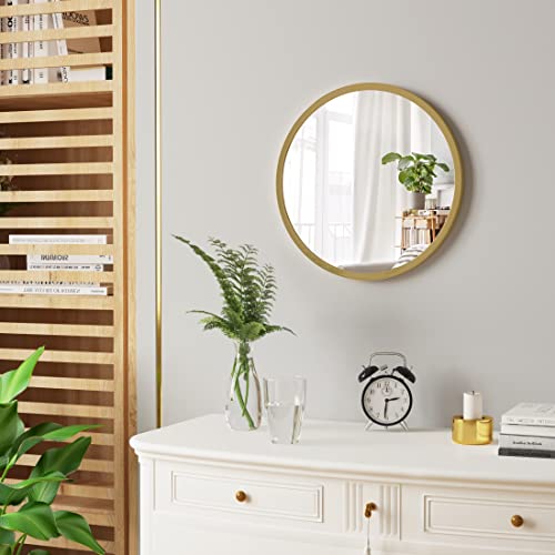 Woltu Ronde Wandspiegel met Gouden Frame 40 cm - Modern en Decoratief voor Badkamer, Slaapkamer en Hal