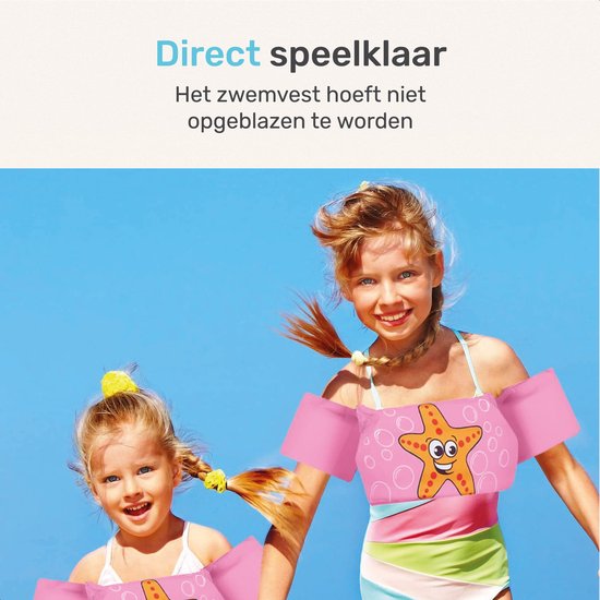 Qwali Puddle Jumper Ster – Comfortabel Zwemvest voor Kinderen van 2-6 Jaar - Roze