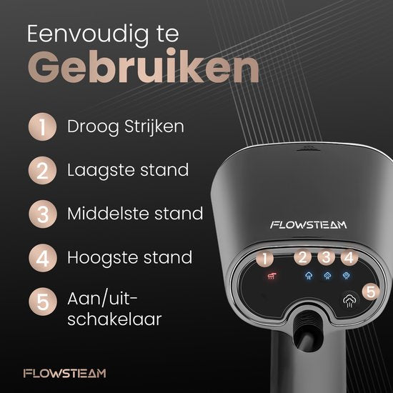 FLOWSTEAM® Luxe Kledingstomer - Handstomer - Stoomapparaat Kleding - Matte Gray Edition