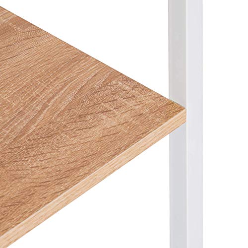 Woltu Houten Opbergkast 4 Lagen - Stevig Metaal/Wit - 60x35x148 cm