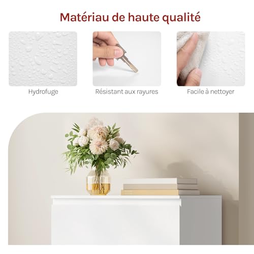 Woltu Ladekast 5 Lades Wit - Ruime Opbergkast voor Woonkamer en Slaapkamer 60 x 37 x 110 cm