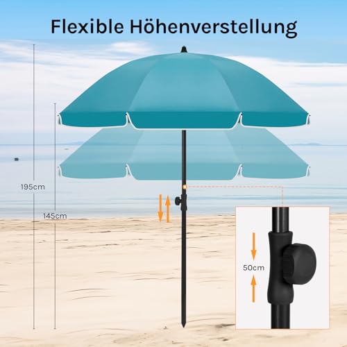 Woltu Tuinparasol met Kantelfunctie en Verstelbare Hoogte - Anti-UV - Inclusief Opbergtas