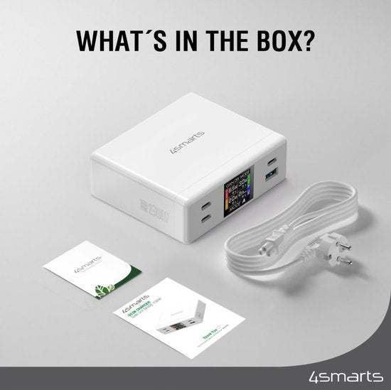 4smarts 130W GaN Oplaadstation met Quick Charge en Power Delivery Wit