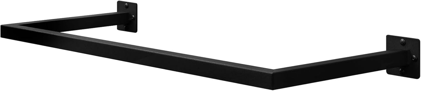 eSituro Wandkledingstang industrieel zwart – 94 x 30 x 6,5 cm – ruimtebesparende wandkapstok tot 50 kg