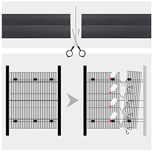 Woltu PVC Privacy Scherm 100 x 300 cm Grijs - Weerbestendig en UV-bestendig Tuinscherm