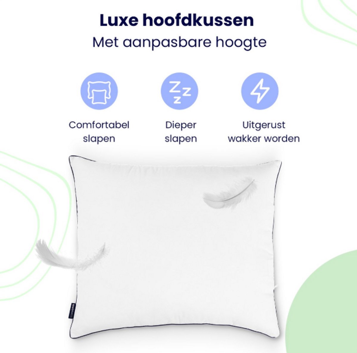 Soulsnooze Luxe Hoofdkussens – Set van 2 – 40x80 cm – Medium – Aanpasbaar & Anti-Allergie