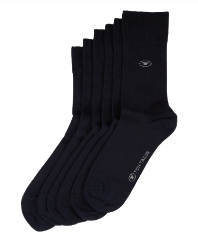 Tom Tailor Basic Sokken Heren Set van 6 - Dark Navy - Effen Katoen