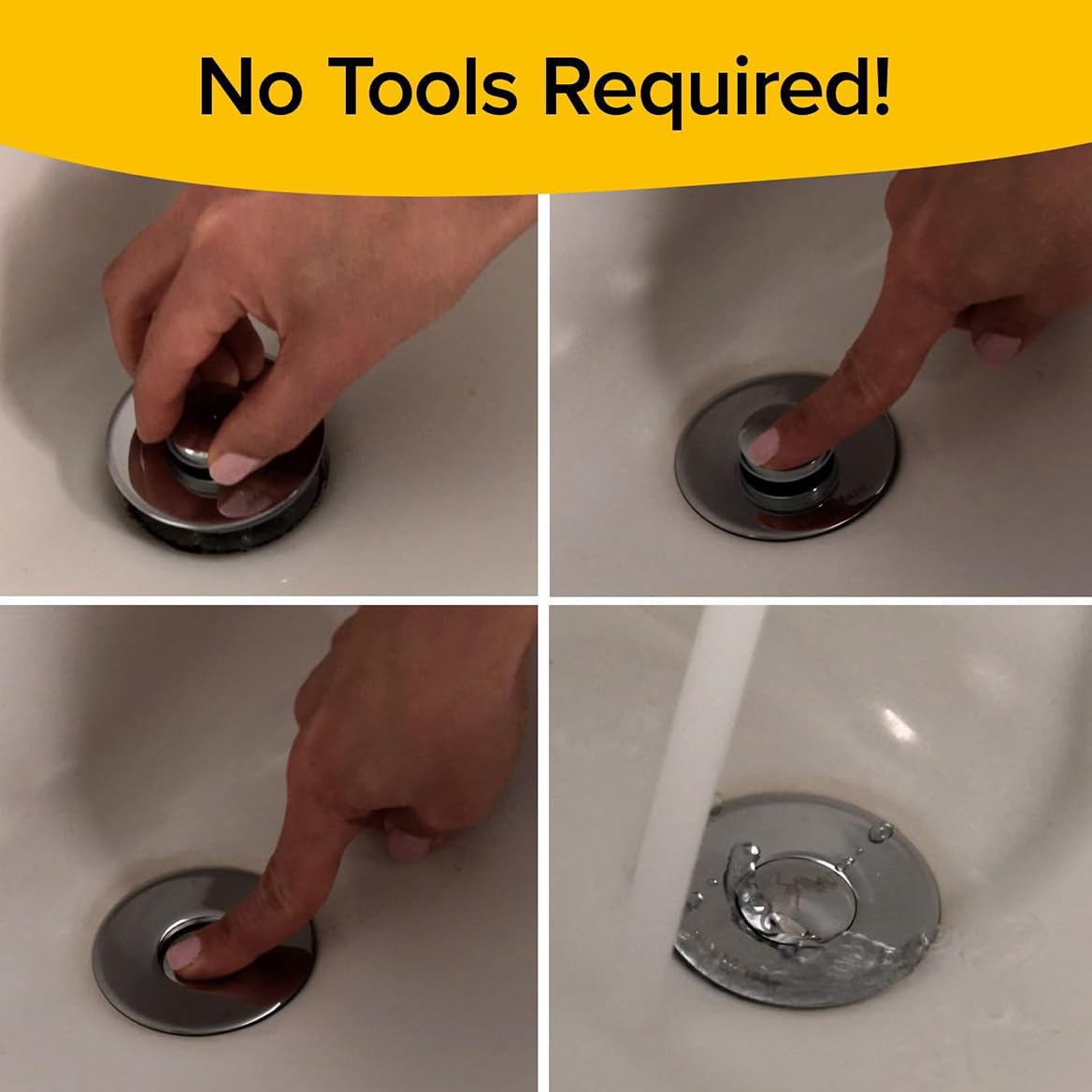 Mer-Maid Drain Magic Afvoerstopper - Chroom/Messing