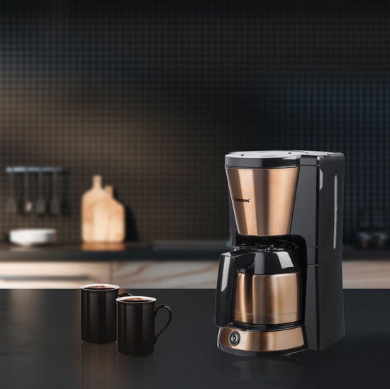 Bestron Koffiezetapparaat filterkoffie 900W - ACM1000CO - 1 L, 8 koppen - Thermoskan - Koper - 5 jaar garantie