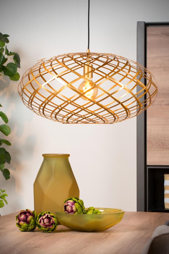 Lucide WOLFRAM - Hanglamp - Ø 65 cm - 1xE27 - Mat Goud / Messing