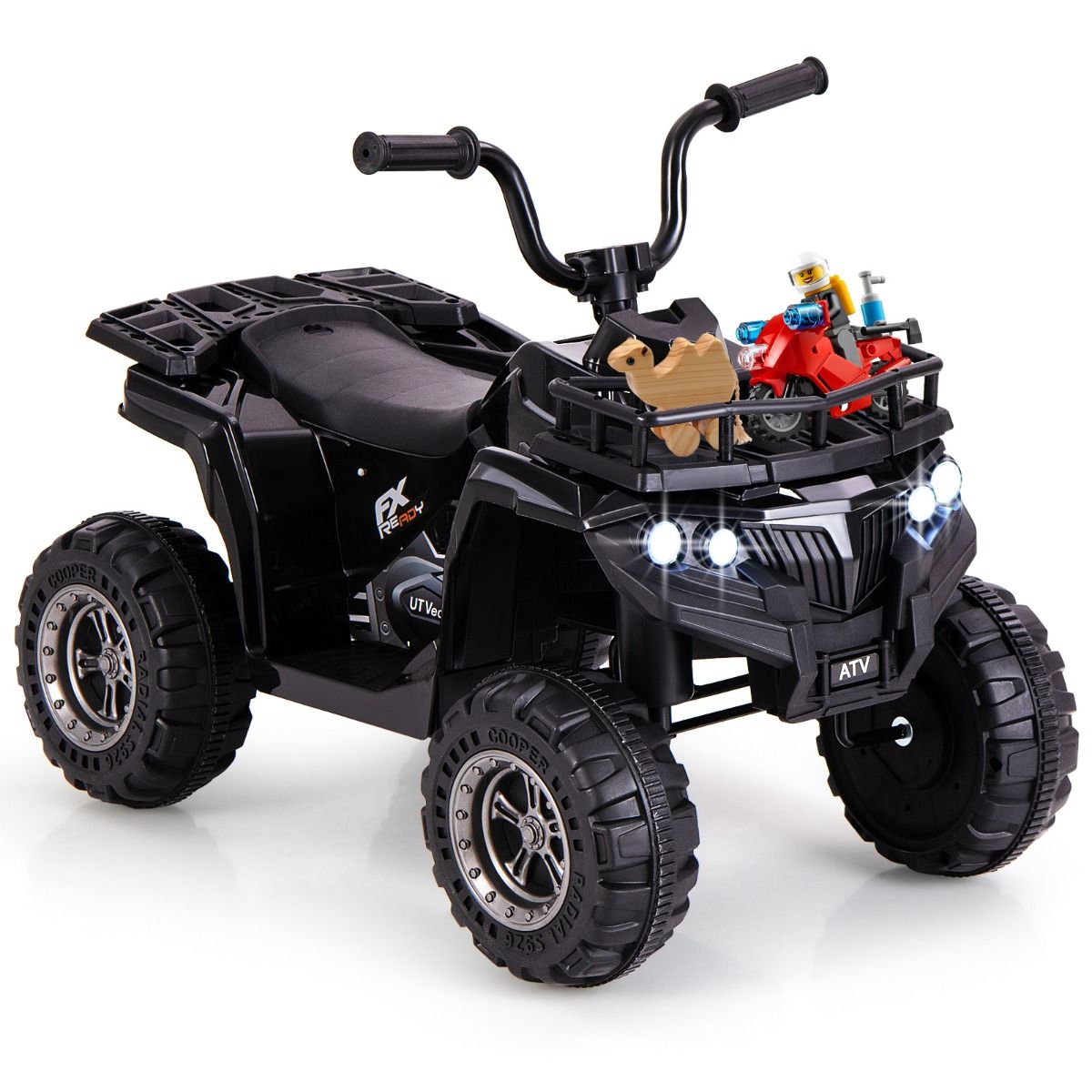Coast Elektrische Kinderquad - met mp3-speler - vooruit- en achteruitfunctie - zwart