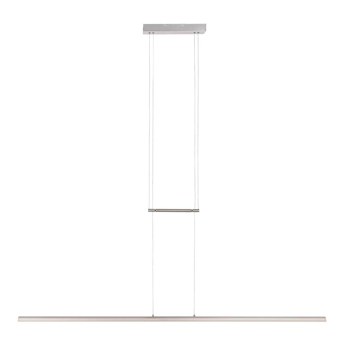 Hanglamp Profilo 3318ST van Steinhauer van staal, 150 cm breed, hoogte instelbaar van 110 tot 170 cm, 2100 lumen, modern design voor binnengebruik