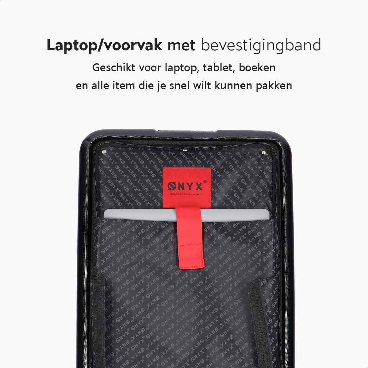 ONYX® - Handbagage koffer 35 L - Spinner wielen - Lichtgewicht trolley - Dubbel TSA slot - Praktisch voorvak - 55 cm - Zwart