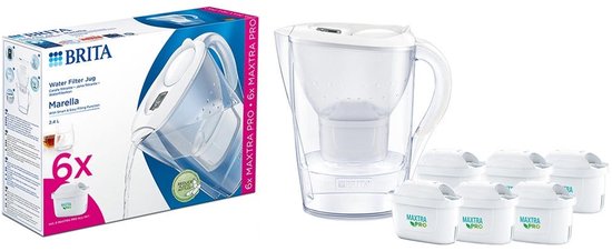 BRITA Waterfilterkan Marella Cool - 2,4L Wit - Incl. 3 MAXTRA PRO Pure Performance Waterfilterpatronen - Voordeelverpakking