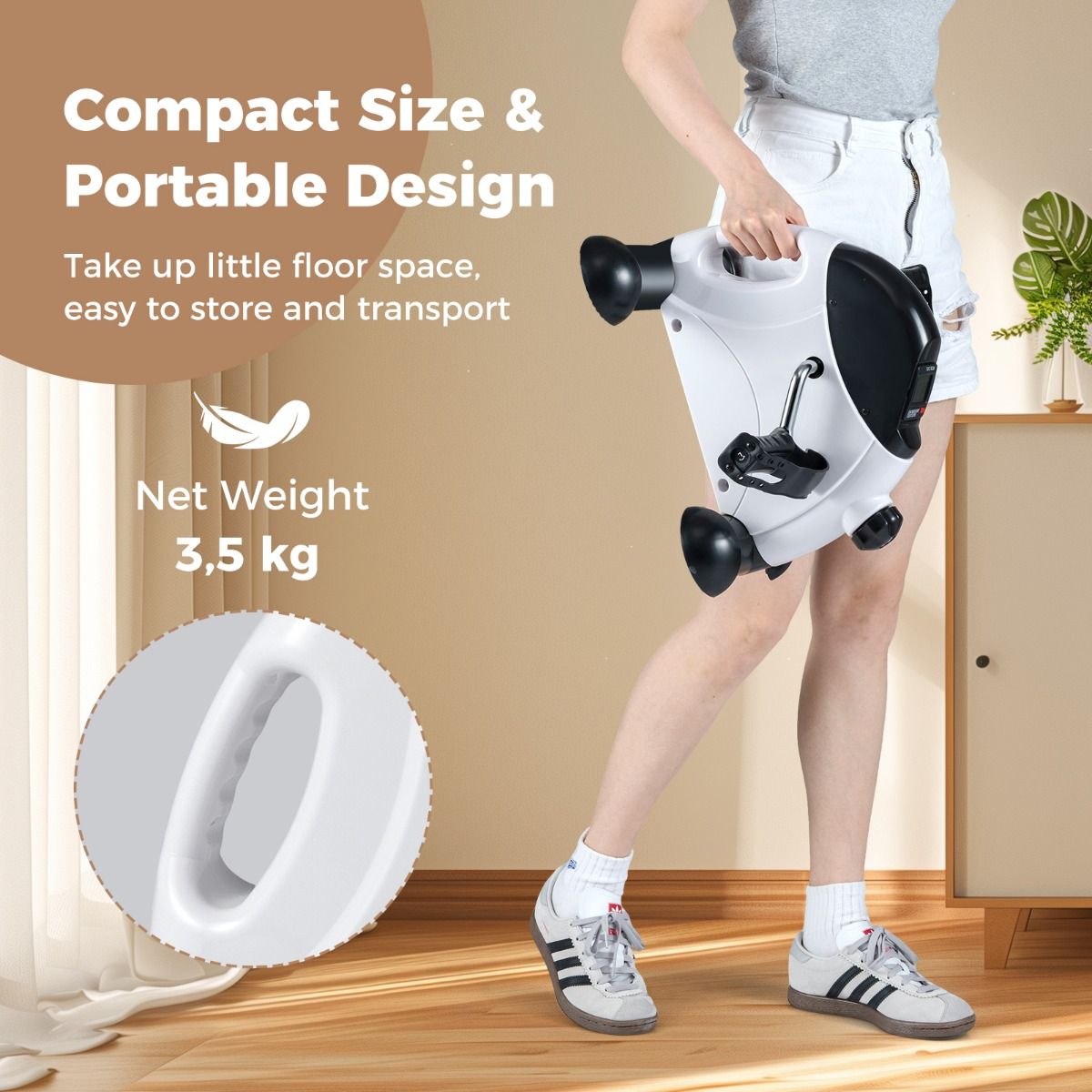 Coast Mini-hometrainer - Arm- en beentrainer - Verstelbare weerstand - Wit