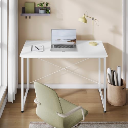 Woltu Bureau met Metaal Frame - Wit - 100 x 50 x 75 cm