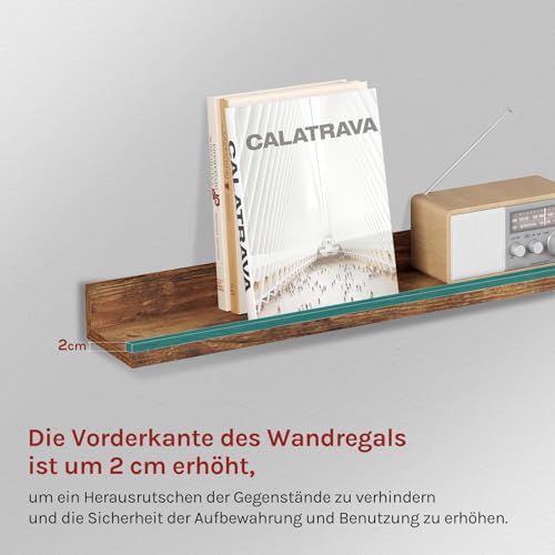 Woltu Set van 3 Wandplanken - Rustiek Bruin - 2x 40x10 cm & 1x 80x10 cm