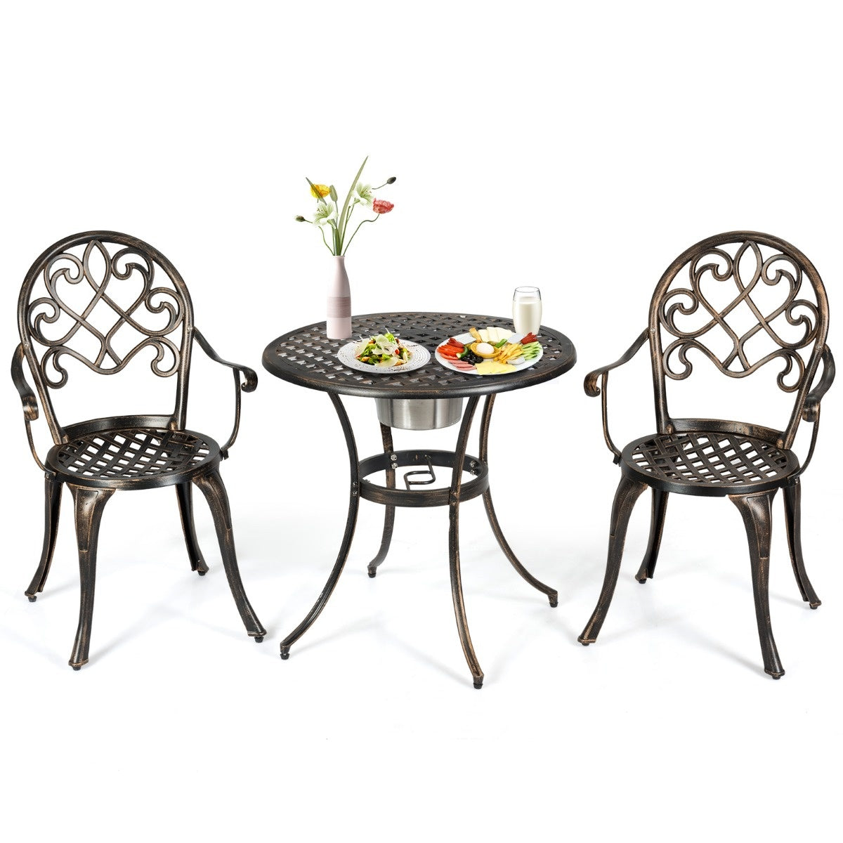 Coast Bistroset 3-Delig - Metaal - Met Ijsemmer - Max. 100 kg - Brons