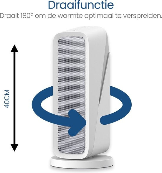 Gologi ventilatorkachel met thermostaat - Kachel elektrisch - Verwarming - Heater - Werkt met app en touch bediening - 1500W