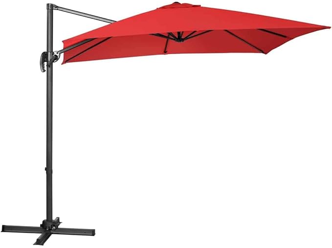 Coast Zweefparasol - Kantelbaar - 300 x 300 x 273 cm - Wijnrood