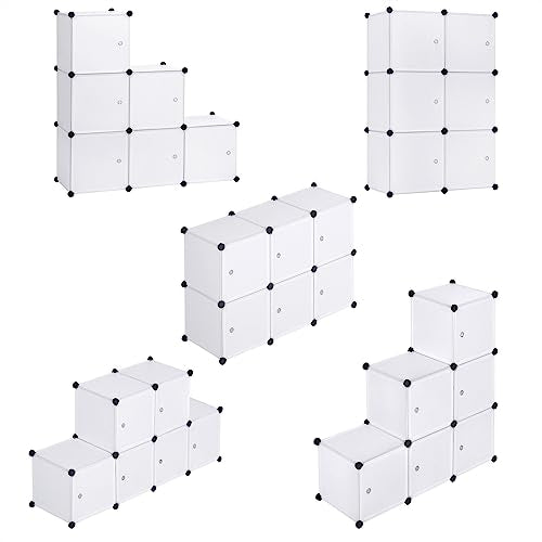 Woltu Modulaire Opbergkast met Deur - Wit - 96 x 30 x 96 cm - 6 Compartimenten